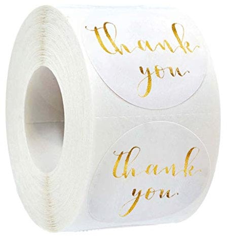 500pcs Round Thank You Stickers Gold Foil Seal Labels Wedding Envelope Handmade