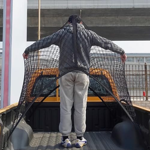 Highly Elastic Cargo Net, Simple Truck Bed Cargo Mesh Organizer, Suitable for Daily Light Loads of Trucks, 4'x4' Stretches to 7'x7' (Single Layer)