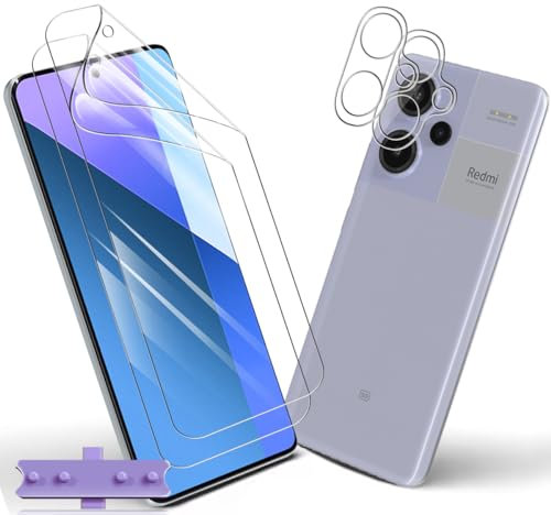 Yiunssy Para Xiaomi Redmi Note 13 Pro plus 5G TPU Protector de Pantalla Película + Lente de Cámara Cristal Templado [2+2 Piezas],HD Antiarañazos Protector de Pantalla para Redmi Note 13 Pro plus 5G