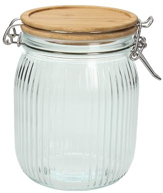 Tognana Vidrio, barattolo con coperchio in bamboo 700 cc, vetro, trasparente