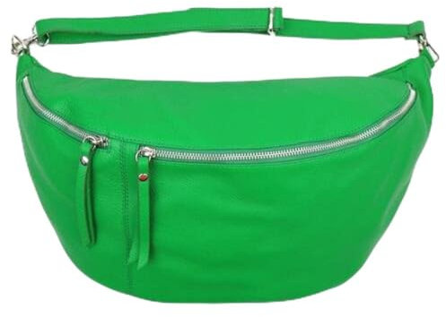 ECHT Leder XXL BODYBAG Bauchtasche UMHÄNGETASCHE CROSSBAG (grün)