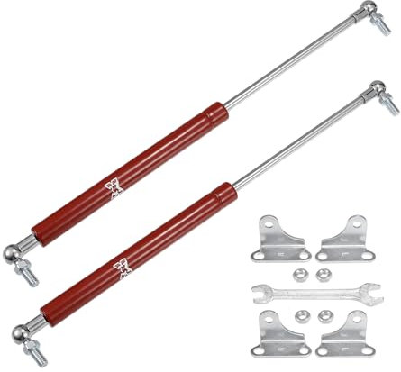 X AUTOHAUX 2 Pièces 15 Pouces 45 Lb/200N Vérins À Gaz De Soutien De Levage Rouges Avec Clé Universels Pour Camping-Car, Voiture, Camion, Bateau