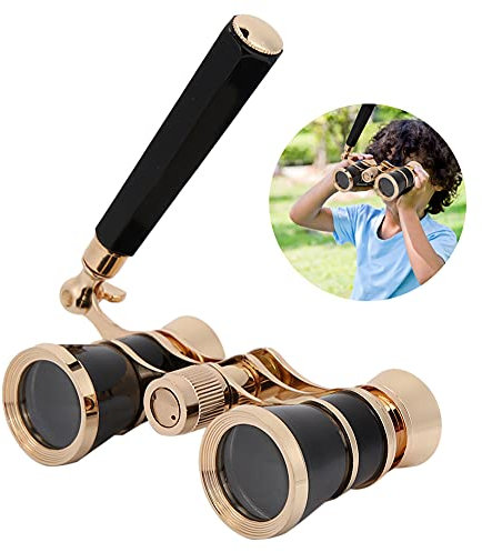 Opera Glasses Binocular Telescope, 3X25 Telescope Binoculars Theater Portable Telescope, Optical Glass Portable Telescope With Adjustable Handle For Kids Women Adults (Black)