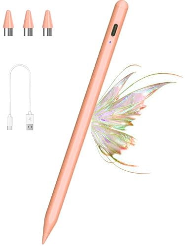 Stylus Pens for Touch Screens POM Tip Magnetic, Kenkor iPad Pencil Rechargeable Digital Pen Fine Point Stylus Pen for iPad Pro/Air/Mini/iPhone and Other iOS/Android Smartphone and Tablet - Orange