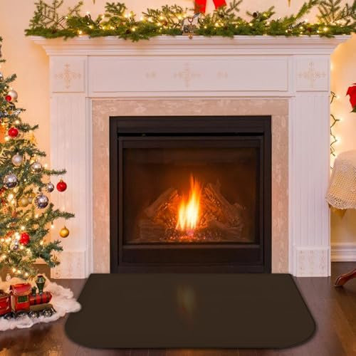 Placa de protección contra chispas: placa de suelo para chimenea 102 x 50 cm ignífuga para chimeneas, base ignífuga para proteger el suelo contra chispas, estera ignífuga