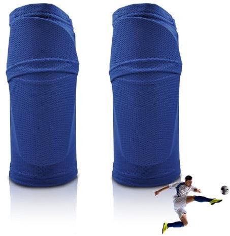 1-Paar Fußball Schienbeinschützer Socken, atmungsaktive Schienbeinschützer Ärmel mit Einsatz Pocket Schienbeinschützer Halter Beinunterstützung Fußball Kompression Waden Ärmel für Anfänger (L)