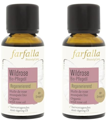 farfalla Wildrose Bio-Pflegeöl - Feuchtigkeit - 100% zertifizierte Naturkosmetik, 30ml (Packung mit 2)