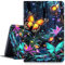 DIGTIALLL Case for Amazon Kindle Fire 7 Inch Tablet (9th/7th/5th Generation, 2019/2017/2015 Release) PU Leather Smart Protective Cover with Auto Sleep/Wake,Flowers and Butterflies