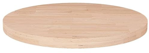 Brokky Round Table T O P Ø30x2,5 cm Untreated Solid Wood Oak-Wooden Large Kitchen Dining TableT O P WorkT O P DeskT O P CounterT O P Workstation