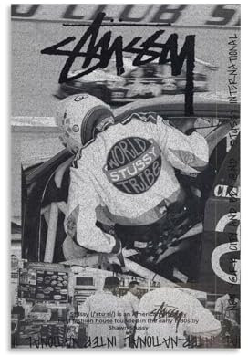 Lcaltcp Wandkunst, Stussy Art, Poster, Musikposter für Zimmer, ästhetische Leinwand, Wandkunst, Schlafzimmerdekoration, 30 x 45 cm