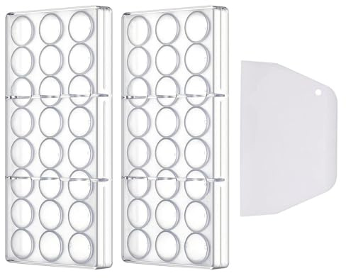 2 Stück Schokoladenformen, 1 Stück Teigschaber, Transparente Schokoladenform, Runde Dessertform, Diy-Backform, Geeignet Für Gelee, Süßigkeiten, Eiswürfel