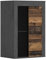 xonox.home Wohnzimmer Jam Vitrine Glasvitrine Dekoschrank Glas-Kommode Stauraumschrank Hängevitrine Standvitrine in Front Old Wood Nb. Korpus Matera Nb., ca.60x86x35 cm