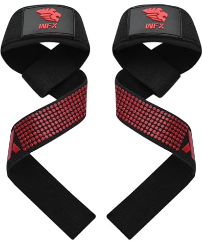 WFX Zughilfen Krafttraining & Bodybuilding, gepolsterte Zughilfen mit rutschfestem Griff für Deadlifts und Powerlifting, Gym Zubehör für Frauen & Männer (Lifting Straps)