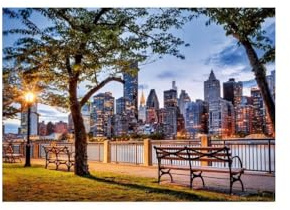 NATHAN - Puzzle 1000 Teile - Manhattan in der Abenddämmerung - Erwachsene und Kinder ab 14 Jahren - Hochwertiges Puzzle - Perfekte Passform - Escape Collection - 12001530