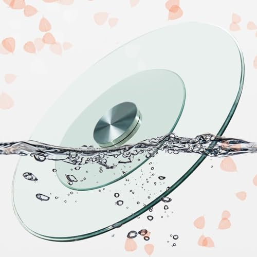 OPOLDBDMAC Esstisch Rotating Servierplatte 60 70 80cm Gehärtetes Glas Drehplatte Lazy Susan Tischplatte Drehplatte Runde Klar Drehplatte Für Käse, Snacks, Kuchen(32inch(80cm))