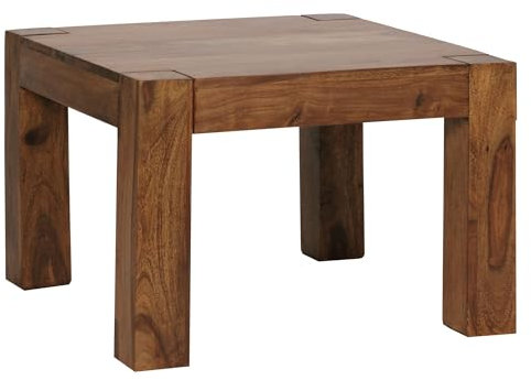 Couchtisch Massiv-Holz Sheesham 60 cm breit Wohnzimmer-Tisch Design dunkel-braun Landhaus-Stil Beistelltisch