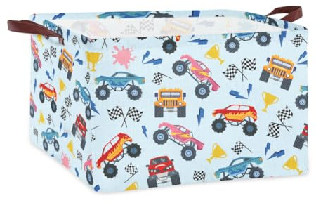 UNICRAFTALE Rectangular Storage Basket Collapsible Toys Bin Truck Toy Storage Basket Fabric Organizer Bin Closet Shelf Baskets for Clothes Doll Storage Tool Room Decor