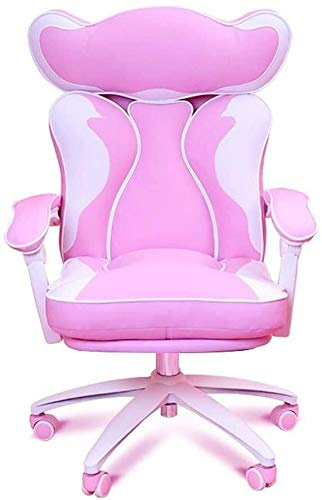 BCJMKDX Chaise de Bureau pour Ordinateur, Chaise de Bureau, Chaise Jeu Ergonomique Rose Mignonne, inclinable for la Maison(Normal)