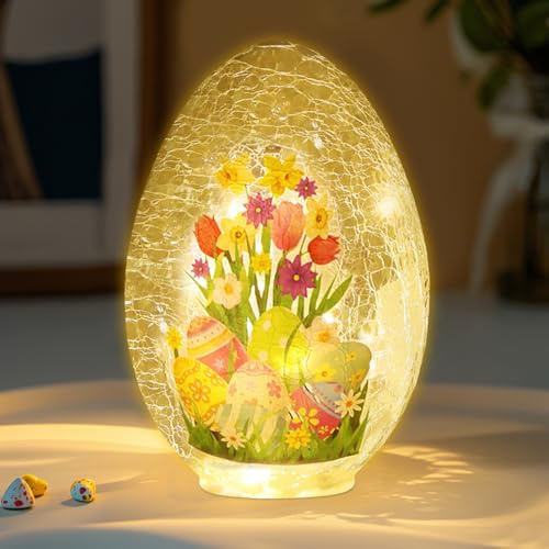 Vartegas Ostern Deko Figuren aus Holz mit LED Lichterkette, 3D Osterhasen Osterdeko mit LED, Ostern Hase Deko Holz Hase Figure Für Frühlingsdeko Tisch Deko Geschenk (Kaninchen) (B)