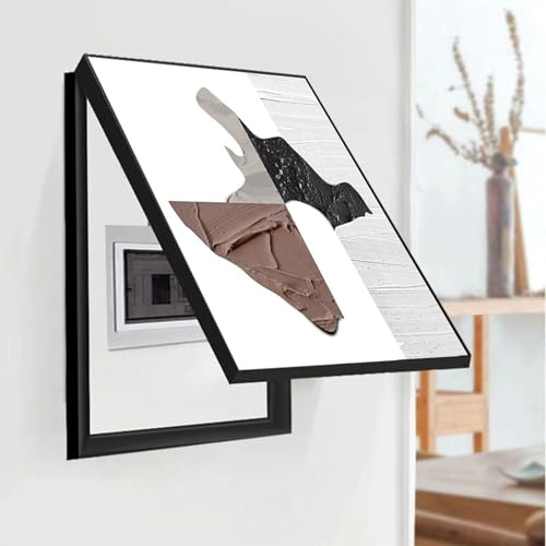 Innen Elektrischer ZäHler Abdeckung Flip Cover Design Dekorativer Wand-Elektrokasten Sicherungskasten Abdeckung Schrank Stromkasten Verkleidung(D,60x70cm)