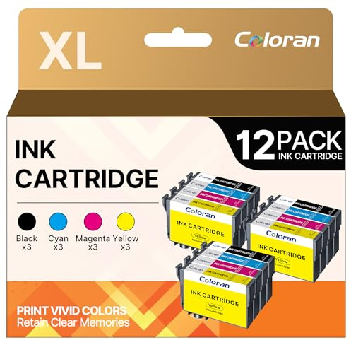 Coloran Kompatibel für 604XL Patronen für Epson Kompatibel für 604 Patronen Multipack für 604 XL für Epson XP 3200 Patronen XP 2205 Druckerpatronen XP 4200 XP 3205 XP 4205 WF 2910 WF 2935 (12 Pack)