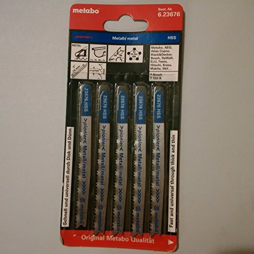 Metabo 623676000 T123x 5 Lames de scie sauteuse Vert