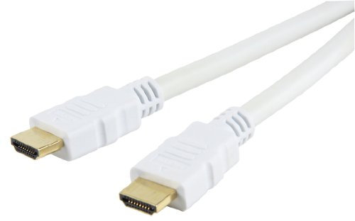 Cables 4 ALL 5m HDMI Lead - White Gold Plated/High Speed/M-M Premium Cable/HDMI - 5 Metre
