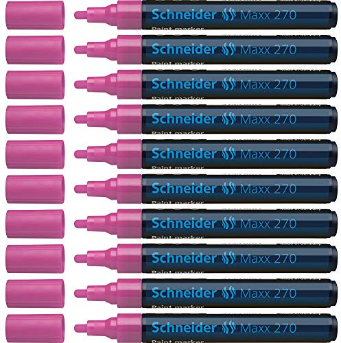 Schneider Maxx 270 Paint-Marker (Rundspitze, Spitze austauschbar, 1 - 3 mm) 10er Packung rosa