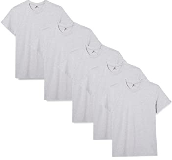 Lower East Basic Rundhals T-Shirts für Herren (5er Pack - 10er Pack) aus 100% Baumwolle I T-Shirt für Herren, Herren T-Shirt in vielen Farben, Hellgrau, M