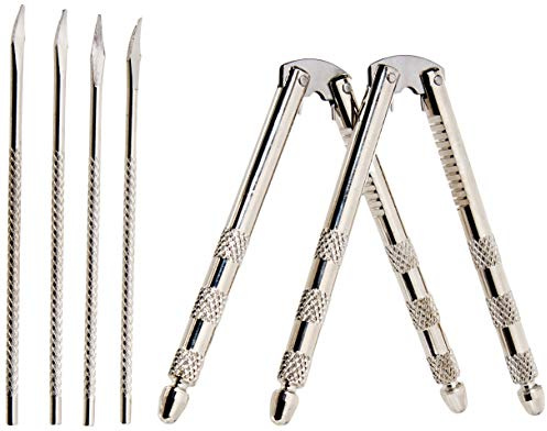 Chef Craft 21629-2PK Stainless Steel Set, 2 Nut Crackers and 4 Picks