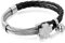JewelryWe Schmuck Damen Armband, Kleeblatt Charm Geflochten Armreif, Leder Echtleder Edelstahl, Schwarz Silber