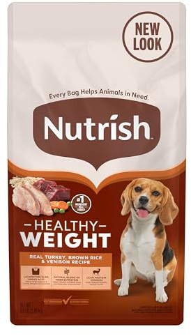 Nutrish Dry Dog Food, Turkey, Brown Rice & Venison Recipe for Weight Management, 5.5 Pounds