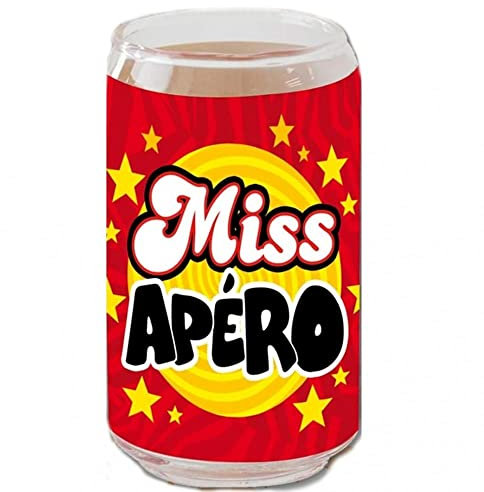 Fêter et recevoir VERRE CANETTE MISS APÉRO Bouteille ou Banque Cadeau Rigolo pour Adultes et Adolescents, Adults, 18+