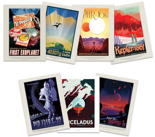 Doppelganger33 LTD NASA Poster Space Exoplanet Travel Advert Pack x 7 Posters Unframed Art Prints