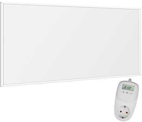 VIESTA® Infrarot Wandheizung mit Thermostat [INKL. TH10 THERMOSTAT] – Infrarotheizung Wandmontage Heizkörper – Carbon Crystal Infrarotheizung – Paneel Badezimmer geeignet – (Modell F700-700W)