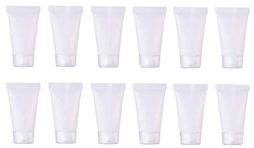 20PCS 5ML Clear Empty Refillable Plastic Soft Tubes Bottle Cosmetic Sample Bottles Jars Travel Makeup Container with Screw Cap for Lip Gloss Balm Body Lotion Shower Gel Shampoo Facial Cleanser (5ml)