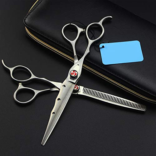 YK SCISSORS Friseurscheren Set, Für Linkshänder Friseurschere Effilierschere Handgefertigt Japanischer Edelstahl, Perfekt Für Friseure Oder Zu Hause 7.0 Zoll,7InchSet
