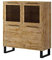 Furniture24 Vitrine Halle 42 Wohnzimmerschrank, Highboard, Standvitrine, Schrank, Vitrinenschrank mit 4 Türen in Wotan Eiche Dekor