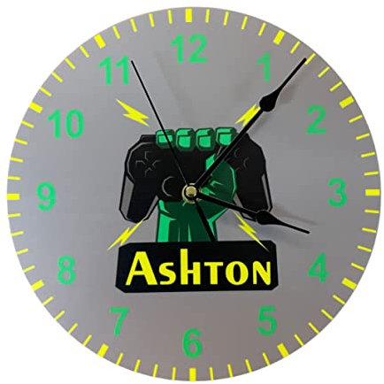 Precision Designs Kids Room Gaming Hand Clock - Personalised with Any Name - Size 25cm Wall Mountable - Unique Gift