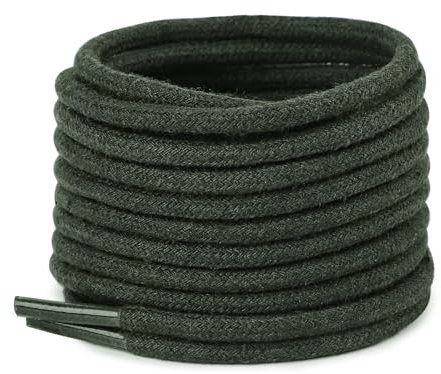 TIESTRA Cordones Redondos de Botas, Cordones Resistente y Duraderos para Botas, Calzado de Seguridad y Zapatos de Senderismo - Poliéster, Verde Oliva, 120cm