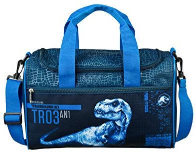Scooli JURP7252 - Sporttasche für Kinder mit Hauptfach und Fronttasche, Jurassic World, für Sport und Reisen, ca. 16 x 35 x 23 cm, ca. 8 Liter