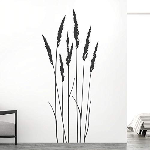 KLEBEHELD® Wandtattoo große Gräser | Grashalme | Gras Deko für Wohnzimmer, Flur, Eingang und Wohnbereich Farbe weiss, Größe 51x120cm