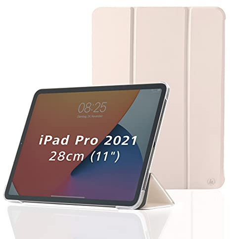 Hama Funda para iPad Pro 2020/2021 de 11 Pulgadas (Funda con Tapa para Tablet Apple, Funda con función Atril, Parte Trasera Transparente, Cubierta magnética, Rosa, iPad Pro 2021