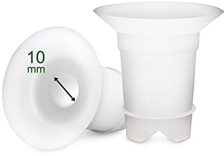 Maymom Breast Pump Accessory Flange Inserts, 2 x 10mm, Compatible with Medela, Spectra, Freemie 25mm, Willow 24mm, Momcozy Wearable 24mm Cups, Bpa Free, Silicone