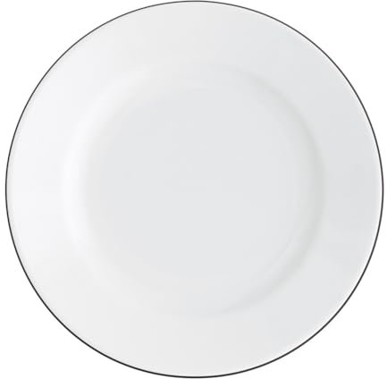 KAHLA Pronto Line Frühstücksteller 20,5 cm Line pure black | Beilagenteller mit schwarzer Linie aus Porzellan