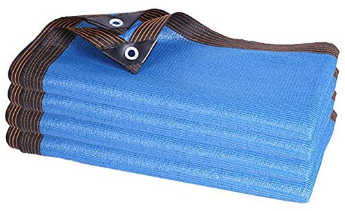 Blau Garten Sonnenschutz Netz Schattiernetz ösen Sonnensegel Verdickte Sonnenschutz UV Schutz Beschattungsgrad 85% für Garten Gewächshaus Blumen Pflanze Balkon Sportplatz (2mx3m/6.6ftx9.8ft)