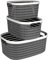 LIVIVO Plastic Woven Effect Storage Basket Kovan– Stackable BPA Free Multipurpose Organiser Bins For Kitchen, Bathroom, Living Room, Bedroom, Desk, Makeup, Cosmetics, Home & Office (Full Set)