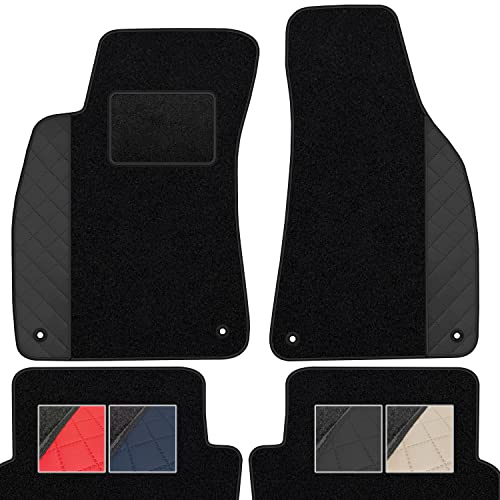 moto-MOLTICO Fußmatten Auto Velours Autoteppiche Schwarz Automatten Set 4-teilig - Auffälliges Design - passend für Audi Q2 ab 2016 (Schwarzes Muster)