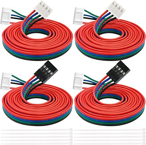 Xiatiaosann Schrittmotorkabel für NEMA 17, 4-pin Stecker XH2.54mm auf PH2.0 6 Pin Anschlusskabel 150cm/59inch 3D Drucker Motor Adapter Kabel, 4 Stück (2 Stück für jeden Stil)
