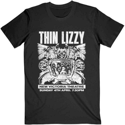 Thin Lizzy T Shirt Jailbreak Flyer Band Logo Nue offiziell Herren Schwarz XL